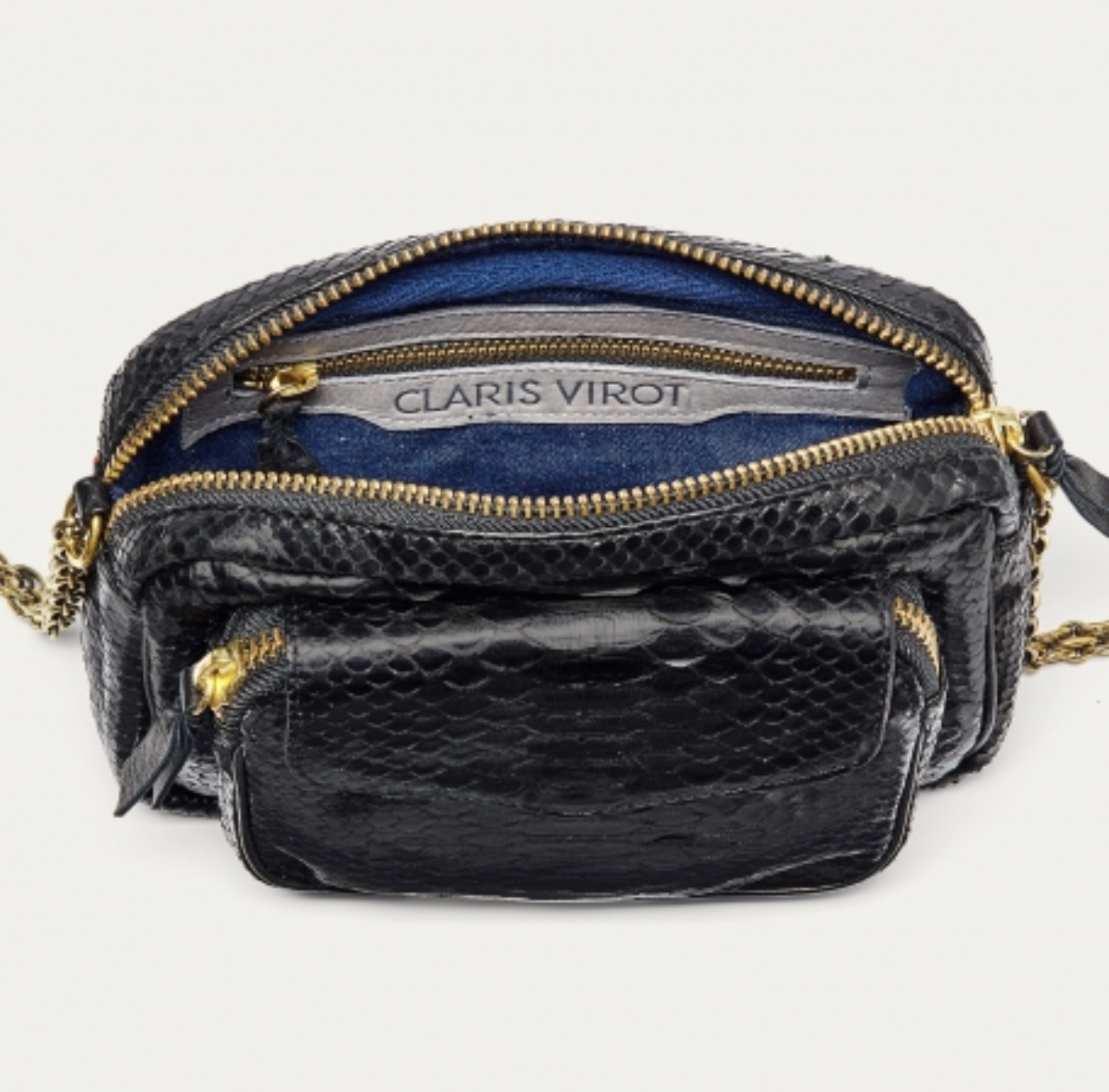 Sac Charly python noir et or – Image 2