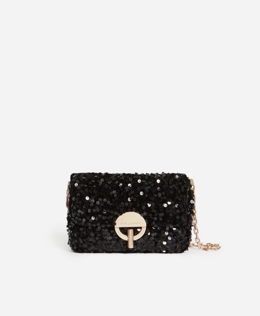 PETIT SAC MOON RECOUVERT DE SEQUINS NOIR