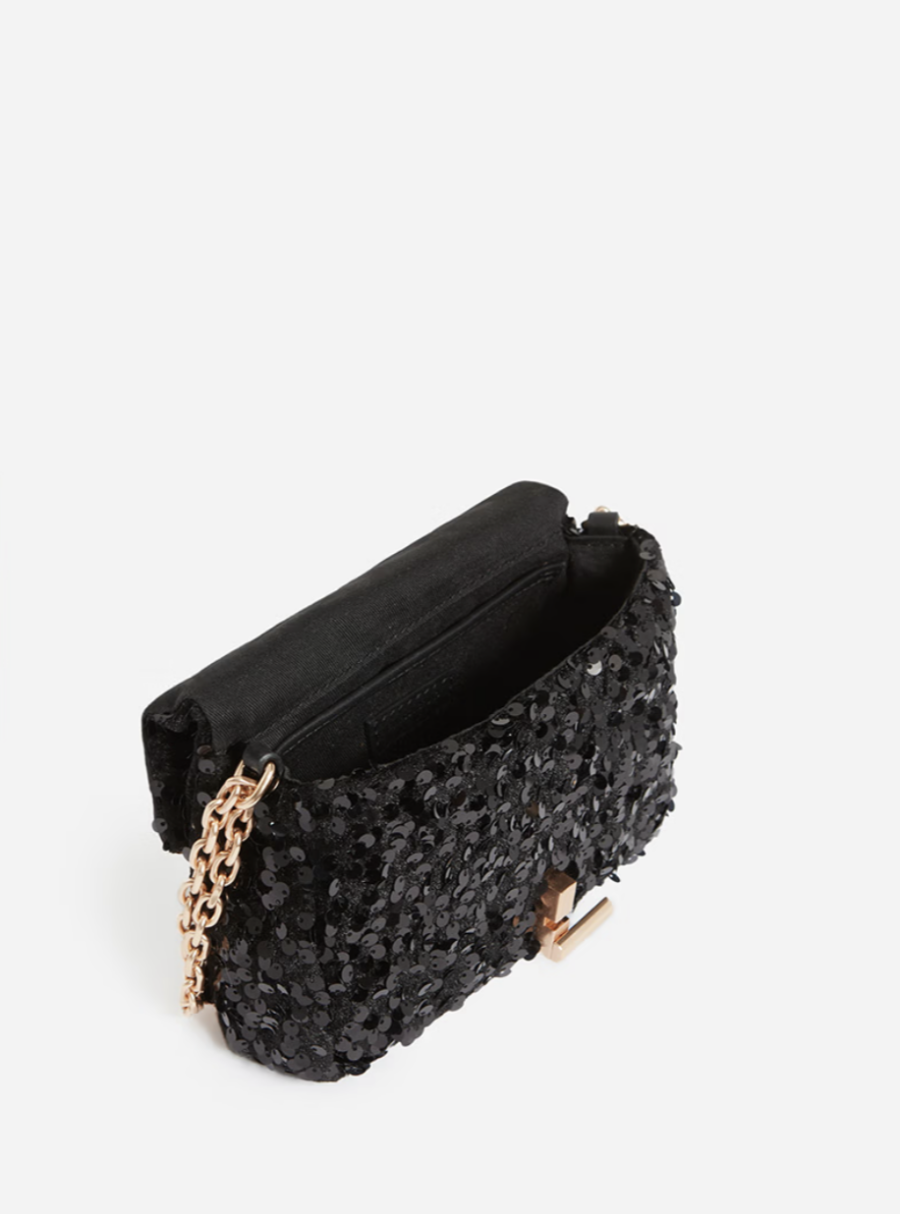 PETIT SAC MOON RECOUVERT DE SEQUINS NOIR – Image 4