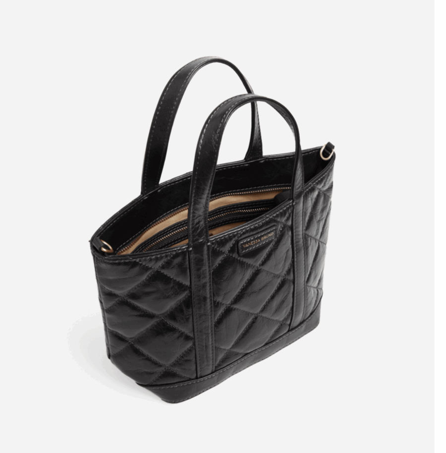 CABAS S EN CUIR MATELASSÉ NOIR – Image 3