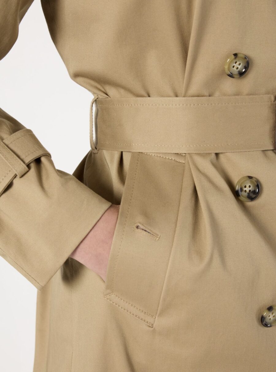 Trench long beige serge – Image 4