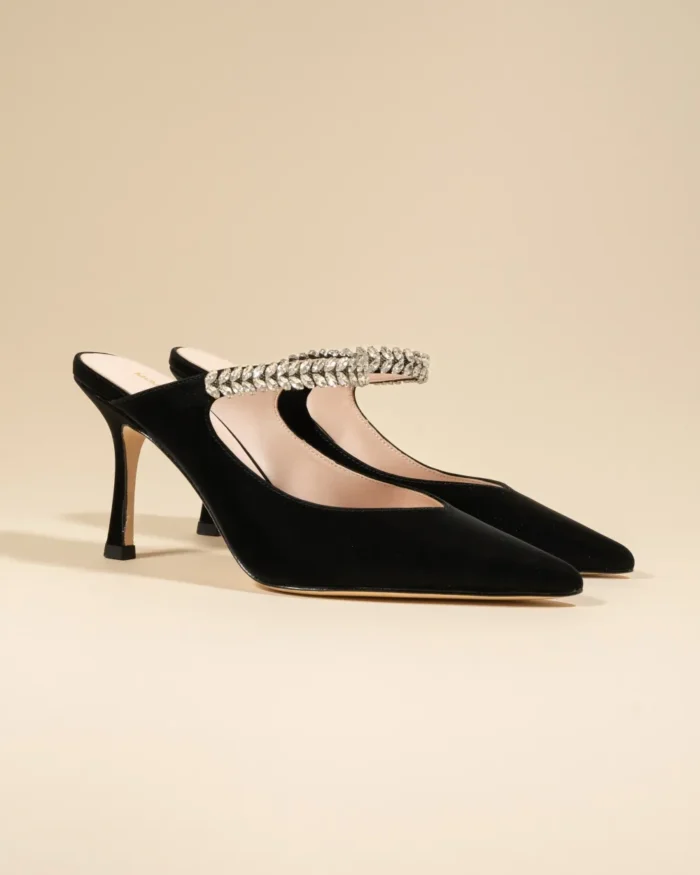 MULES NOIRES À BOUT POINTU