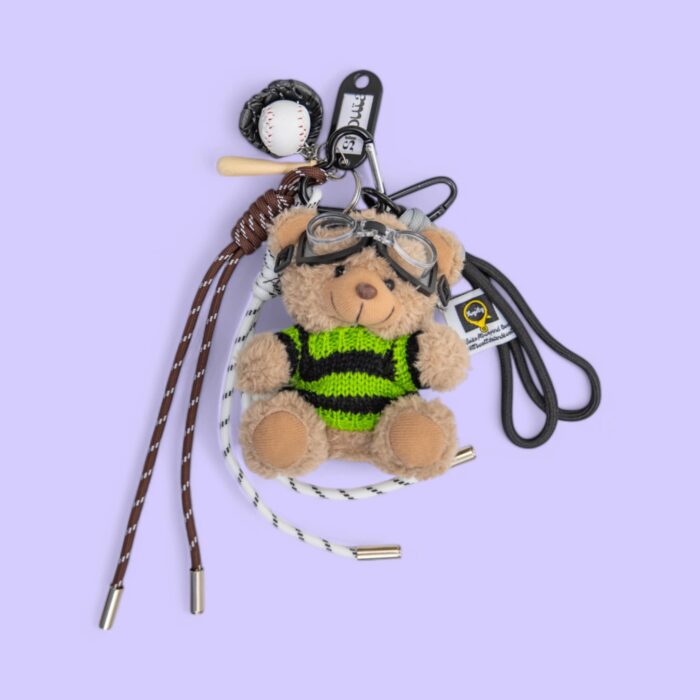 Shouïa bijou de sac teddy green