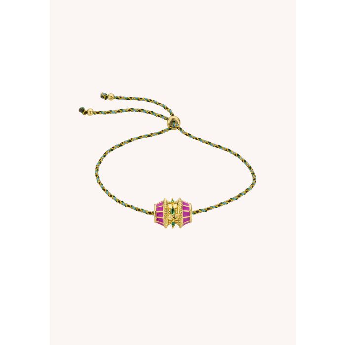 Bracelet fuchsia talisman or