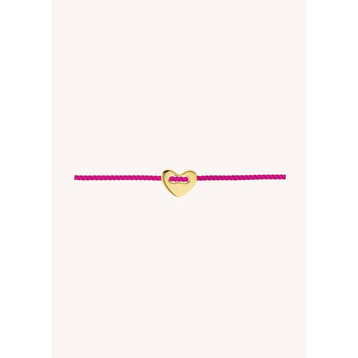 Bracelet coeur rose et or