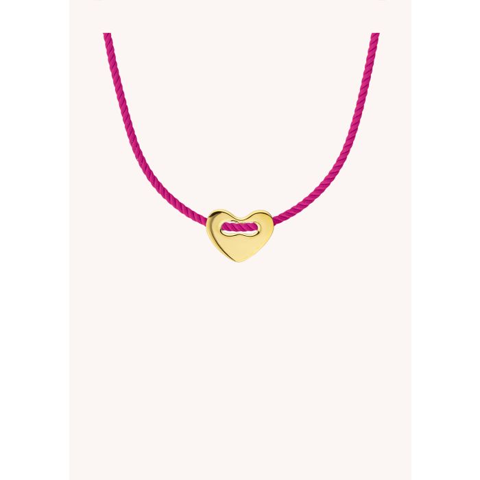 Collier fuchsia coeur gold
