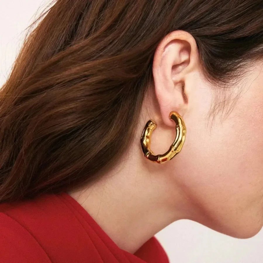 Bamboo small earring gold – Image 2