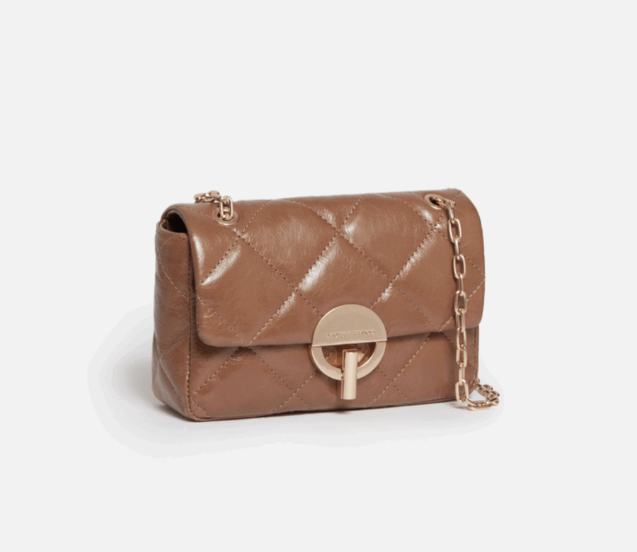 MOYEN SAC MOON EN CUIR MARRON GLACE – Image 2