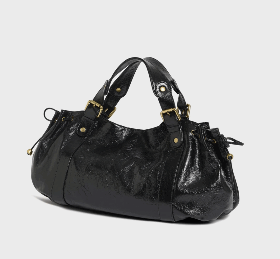 Sac Premium 24H en Cuir Froissé Noir – Image 2