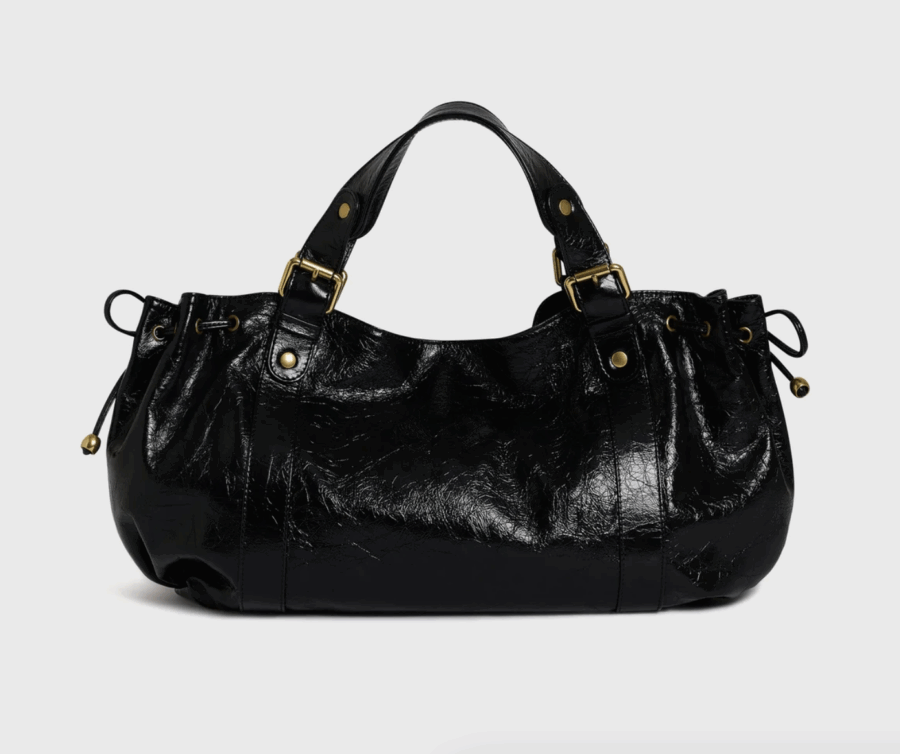 Sac Premium 24H en Cuir Froissé Noir – Image 3