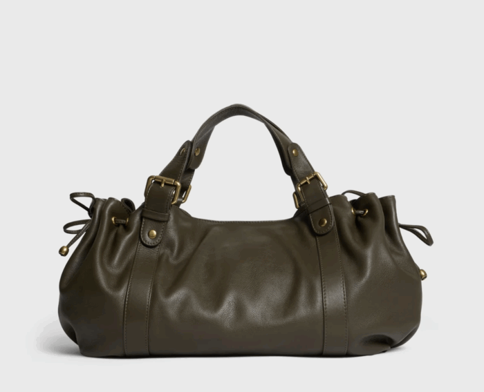Sac Icônes 24H en Cuir Kaki