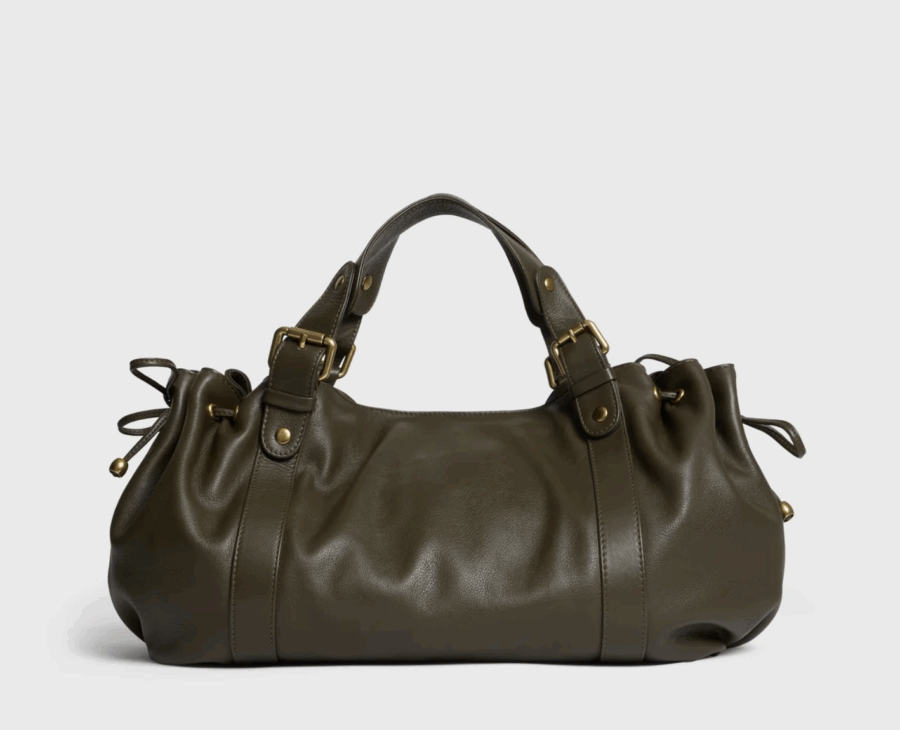 Sac Icônes 24H en Cuir Kaki