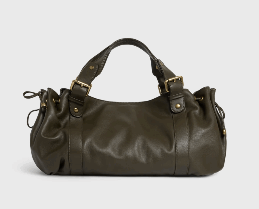 Sac Icônes 24H en Cuir Kaki – Image 2
