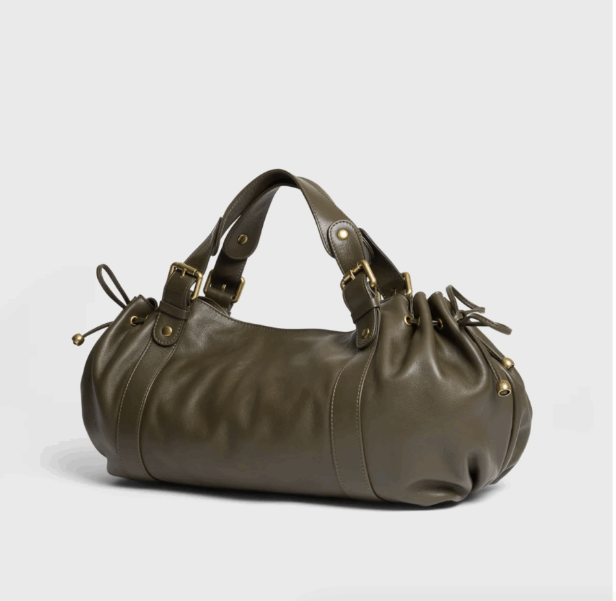 Sac Icônes 24H en Cuir Kaki – Image 3