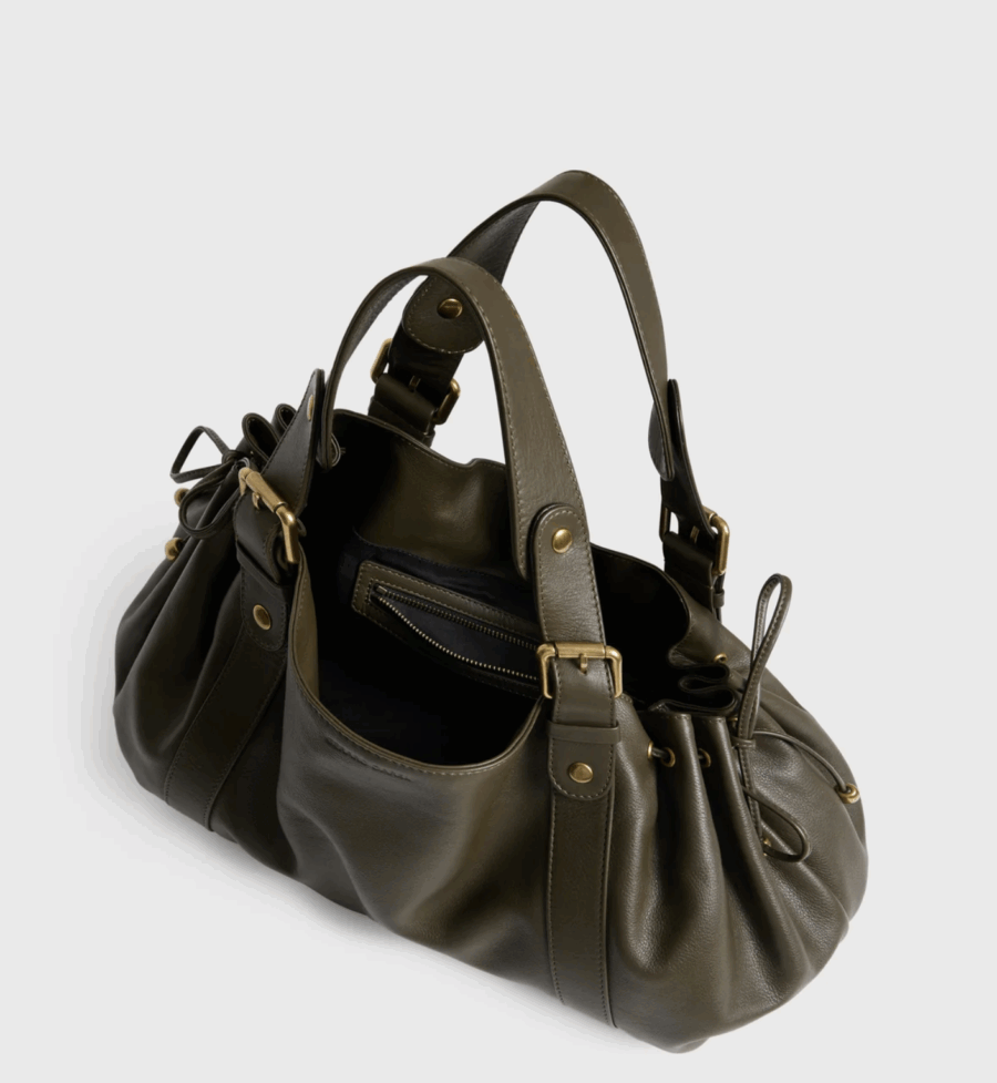 Sac Icônes 24H en Cuir Kaki – Image 4