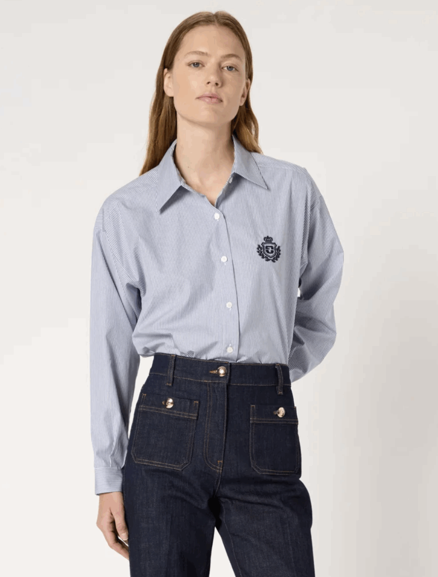 Chemise Alison rayée nuage