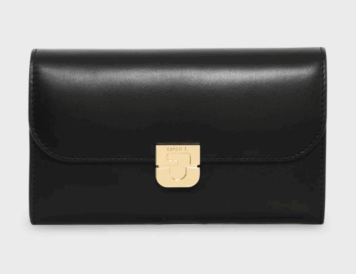 PM Wallet en Cuir Lisse Noir