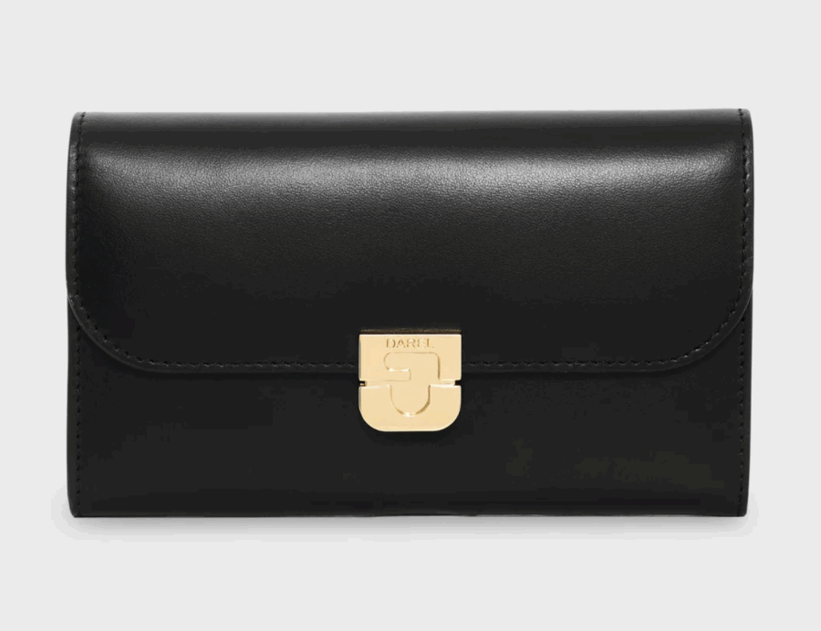 PM Wallet en Cuir Lisse Noir