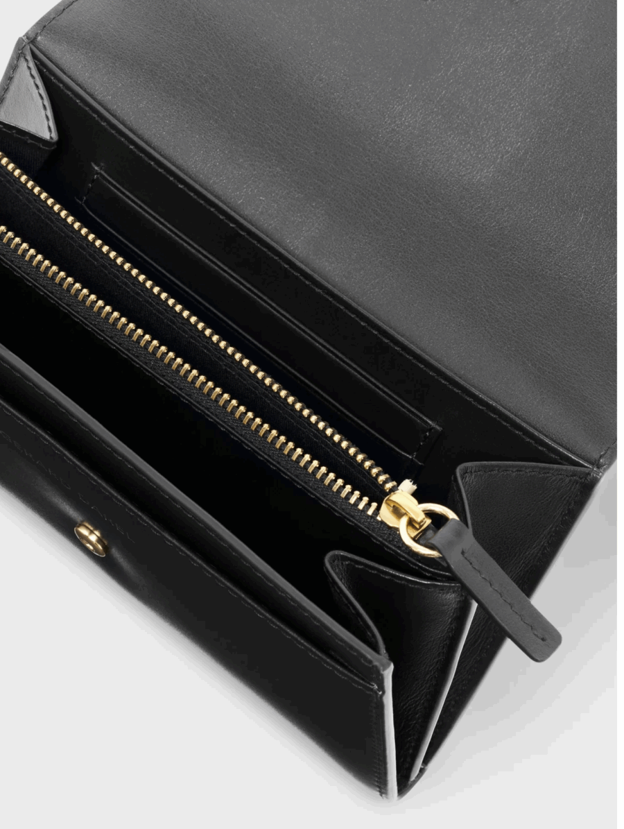 PM Wallet en Cuir Lisse Noir – Image 3