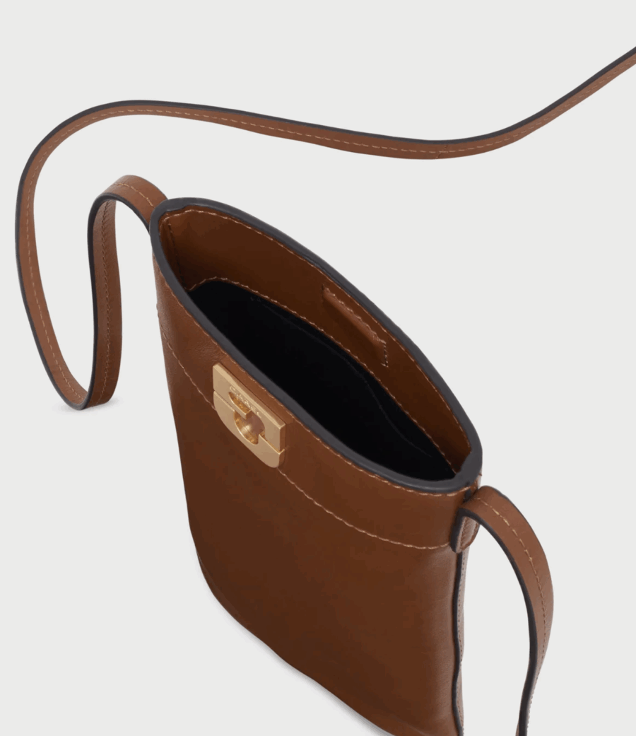 PM Pochette Téléphone en Cuir Lisse Cognac – Image 3