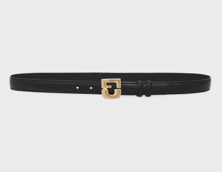 Ceinture Le Lauren en cuir lisse Noir