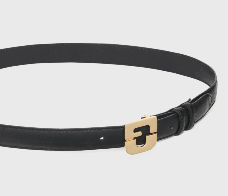 Ceinture Le Lauren en cuir lisse Noir – Image 2