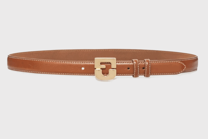 Ceinture Le Lauren en cuir lisse Camel