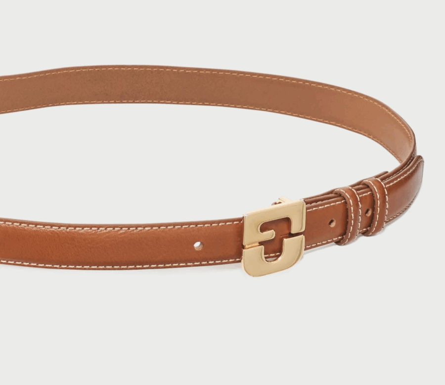 Ceinture Le Lauren en cuir lisse Camel – Image 2