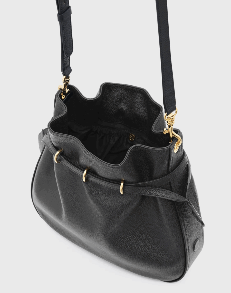 Sac Premium Le Romy en cuir de vachette noir – Image 3