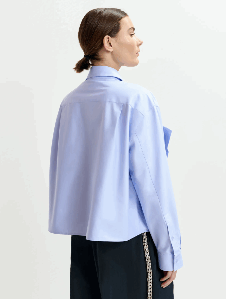 Chemise en Coton à Nœud Bleu Clair – Image 5