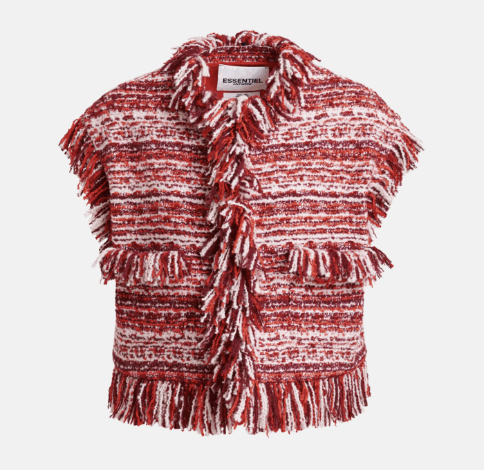 Veste Courte Sans Manches en Laine