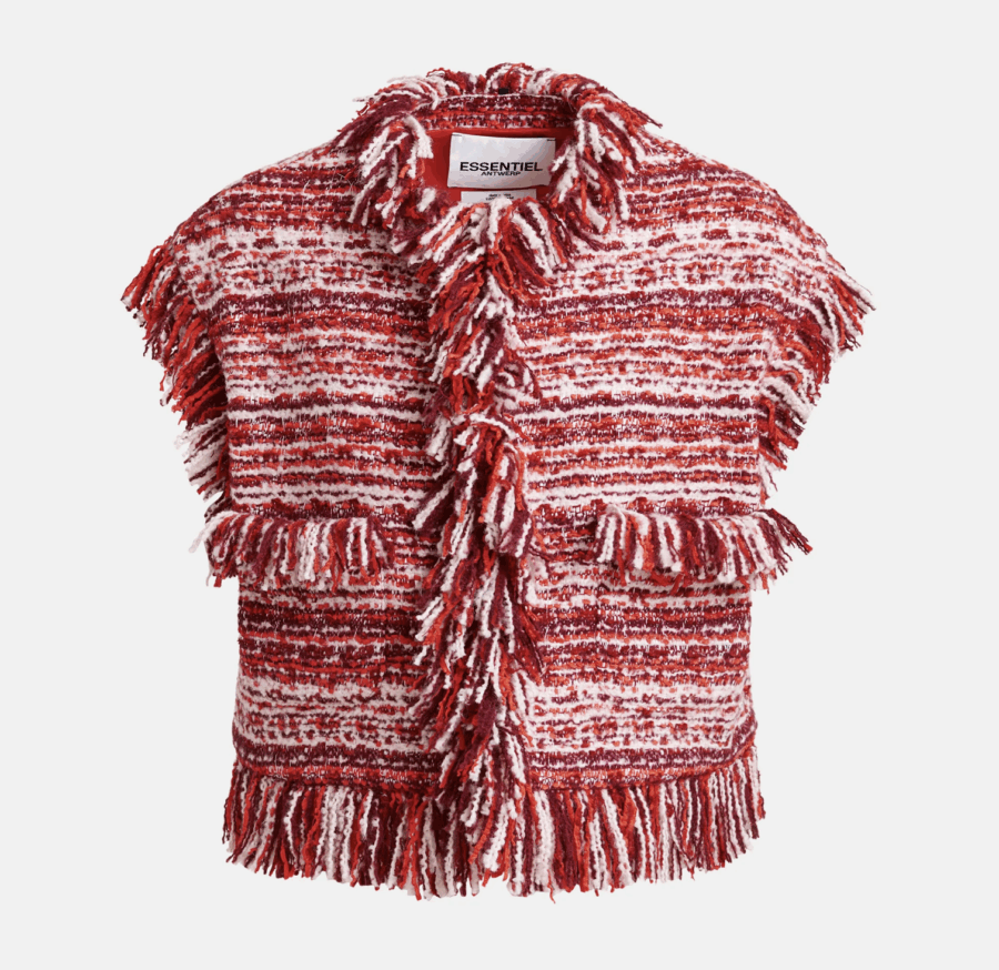 Veste Courte Sans Manches en Laine