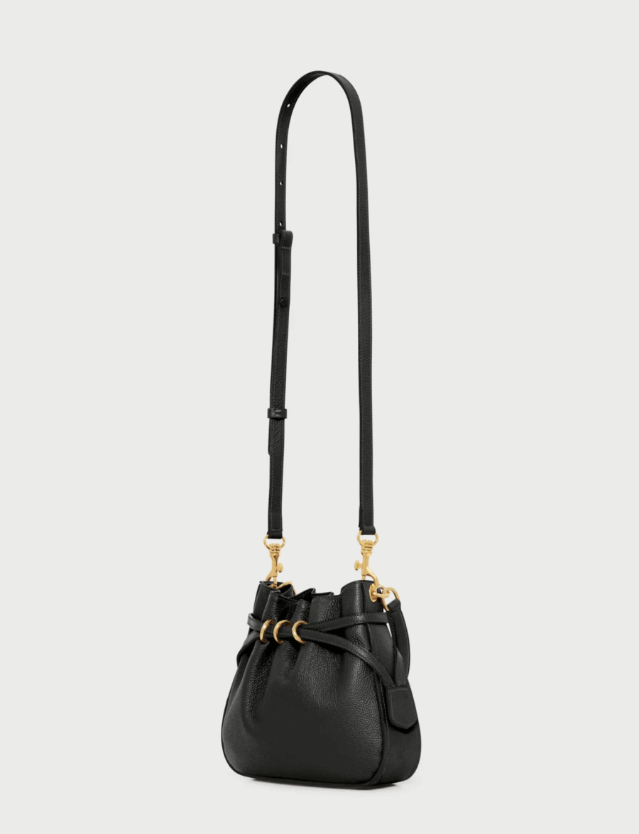 Sac Premium Le Mini Romy en cuir de vachette Noir – Image 2