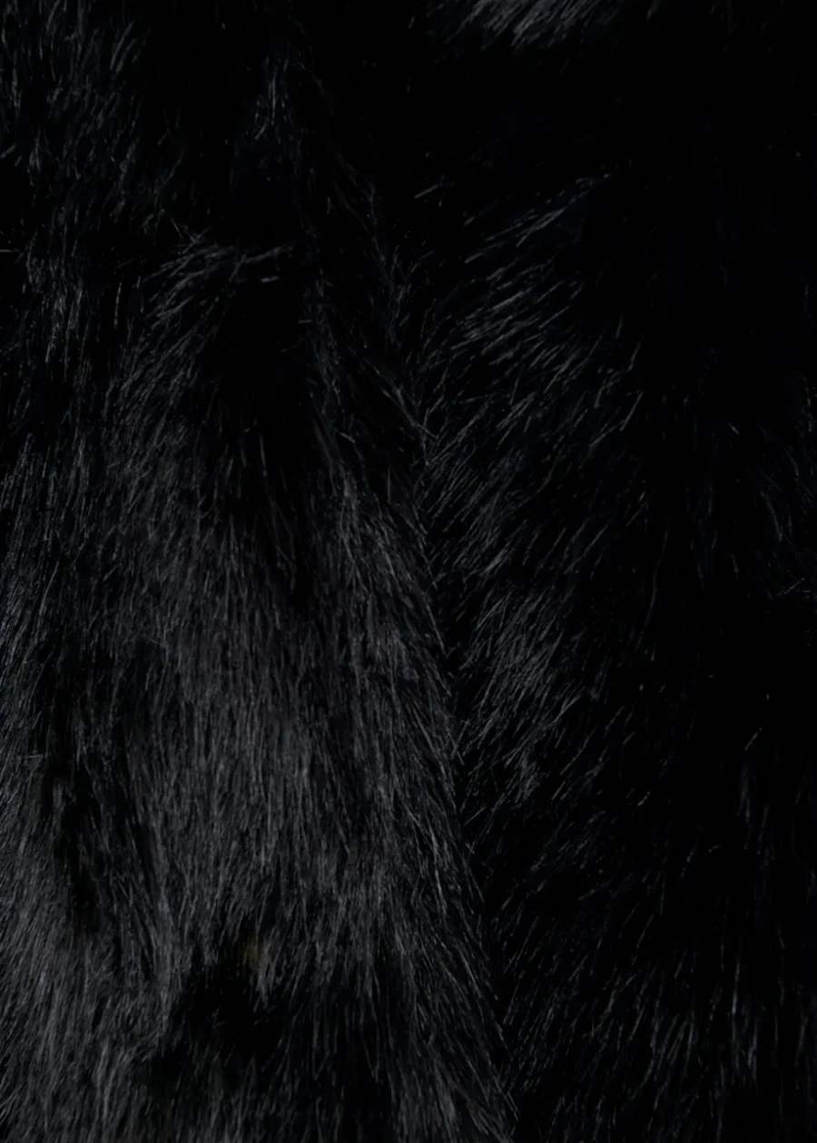 Veste en Fausse Fourrure Noire – Image 6