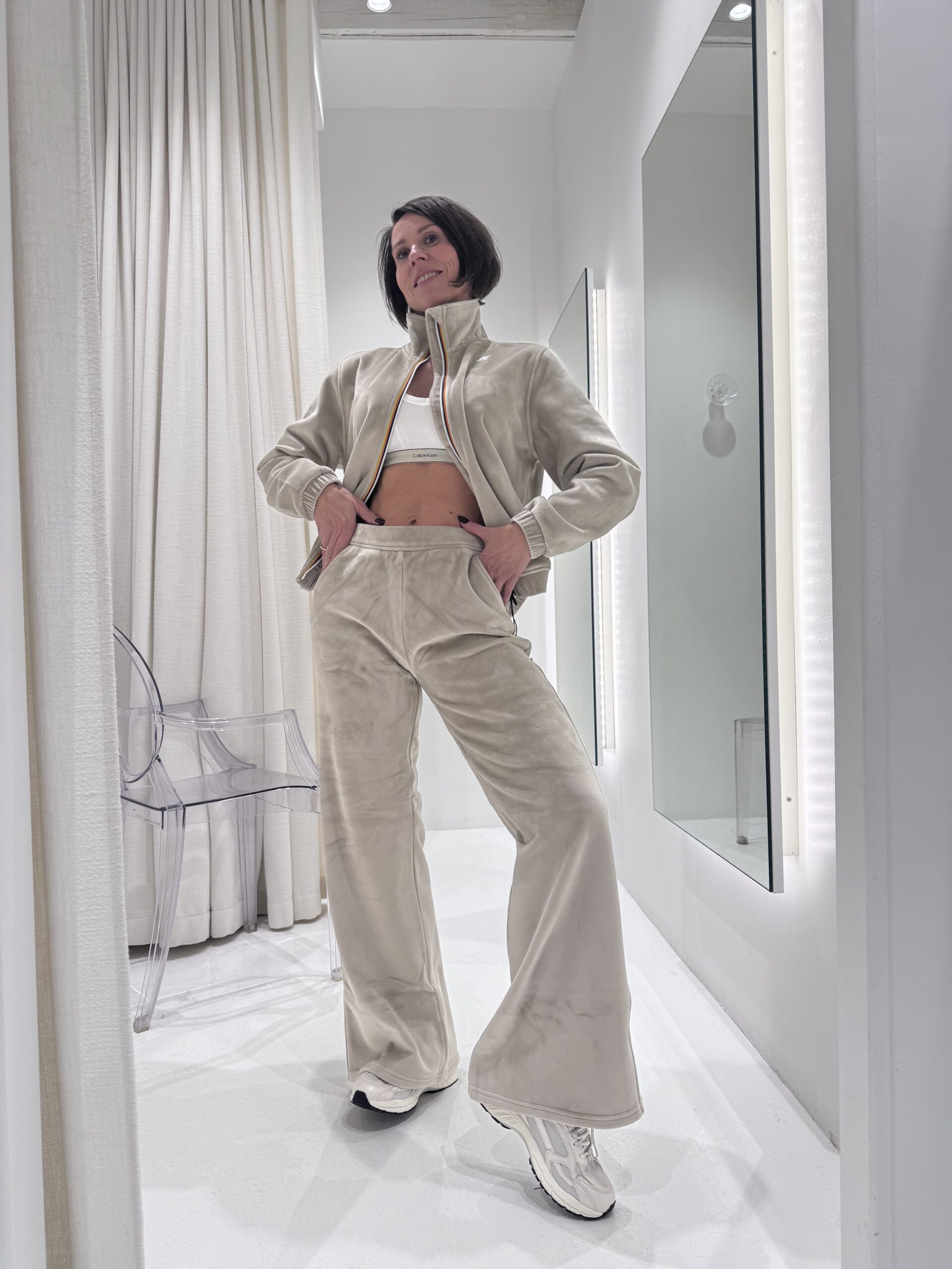 Pantalon Jenny Velour Beige Cashmere