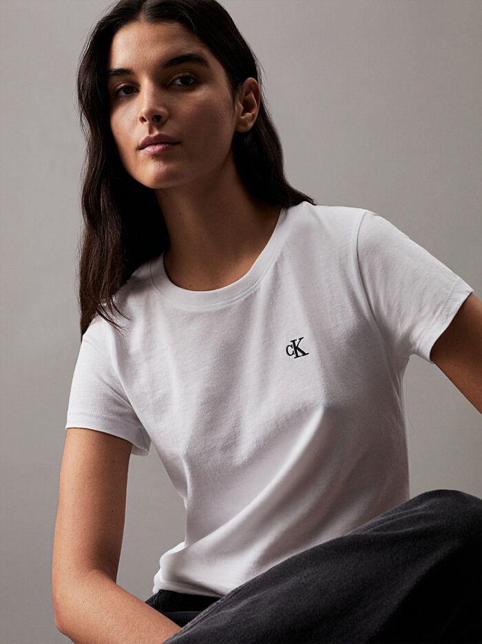 T-shirt blanc logo CK noir