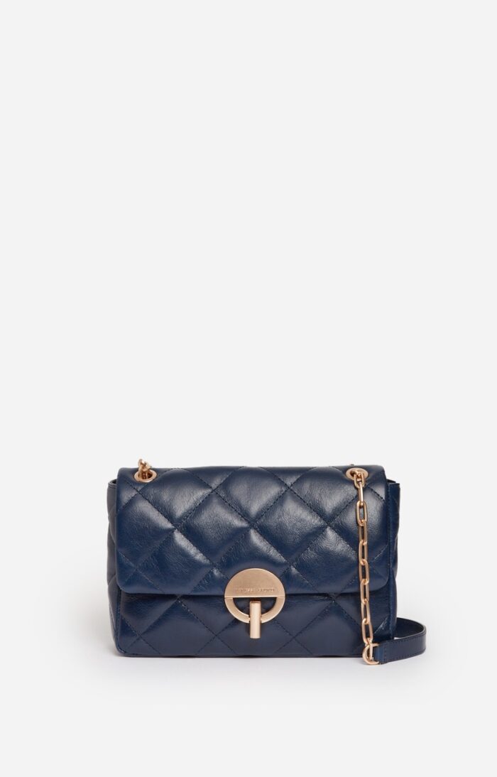 Sac grand moon cuir craquelé bleu outremer
