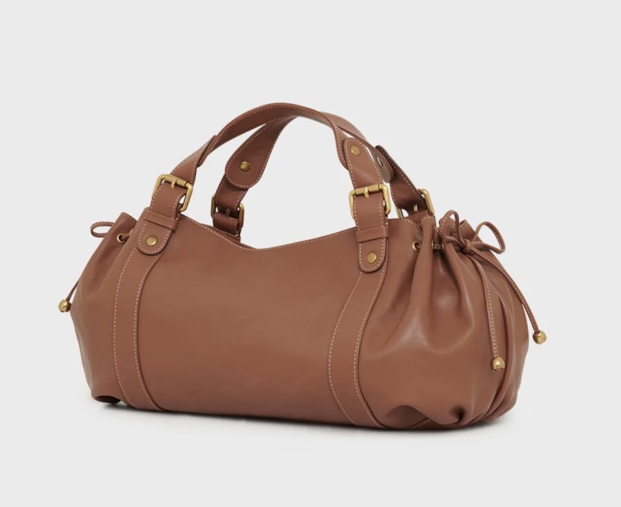 Sac 24H en Cuir Lisse Tan – Image 2