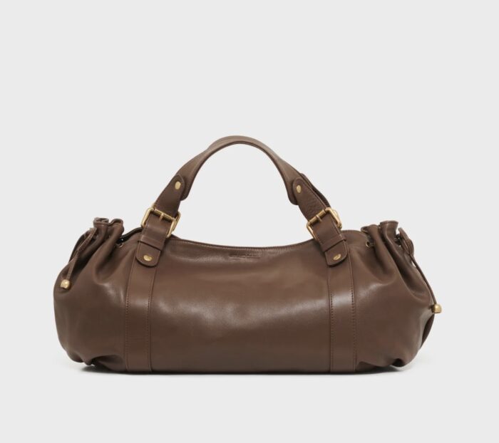 Sac 24H en Cuir Lisse Taupe