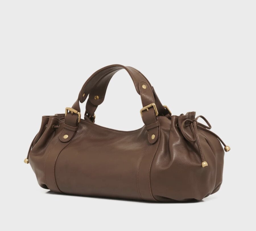Sac 24H en Cuir Lisse Taupe – Image 2