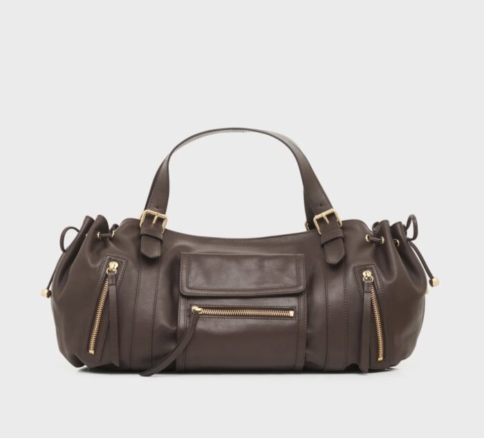 Sac Saint Germain en Cuir Lisse Marron