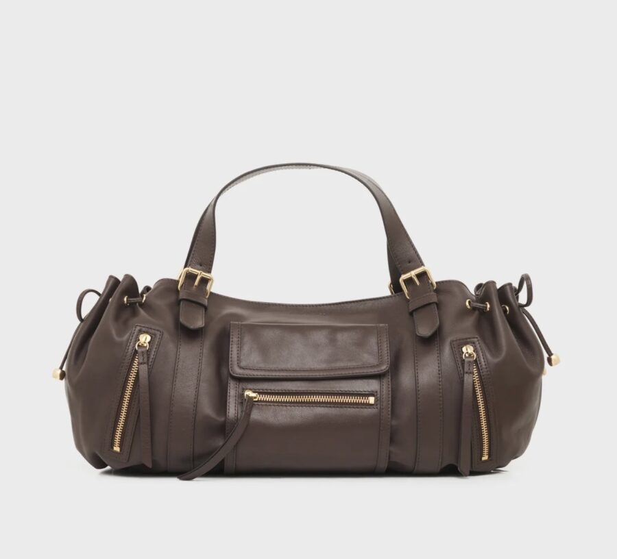 Sac Saint Germain en Cuir Lisse Marron