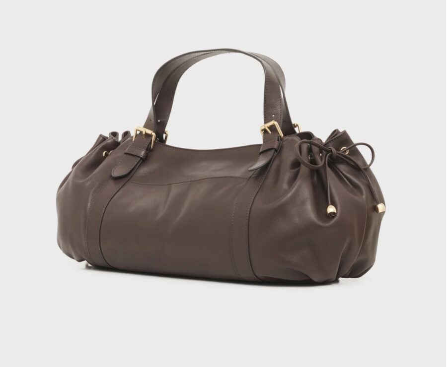 Sac Saint Germain en Cuir Lisse Marron – Image 2