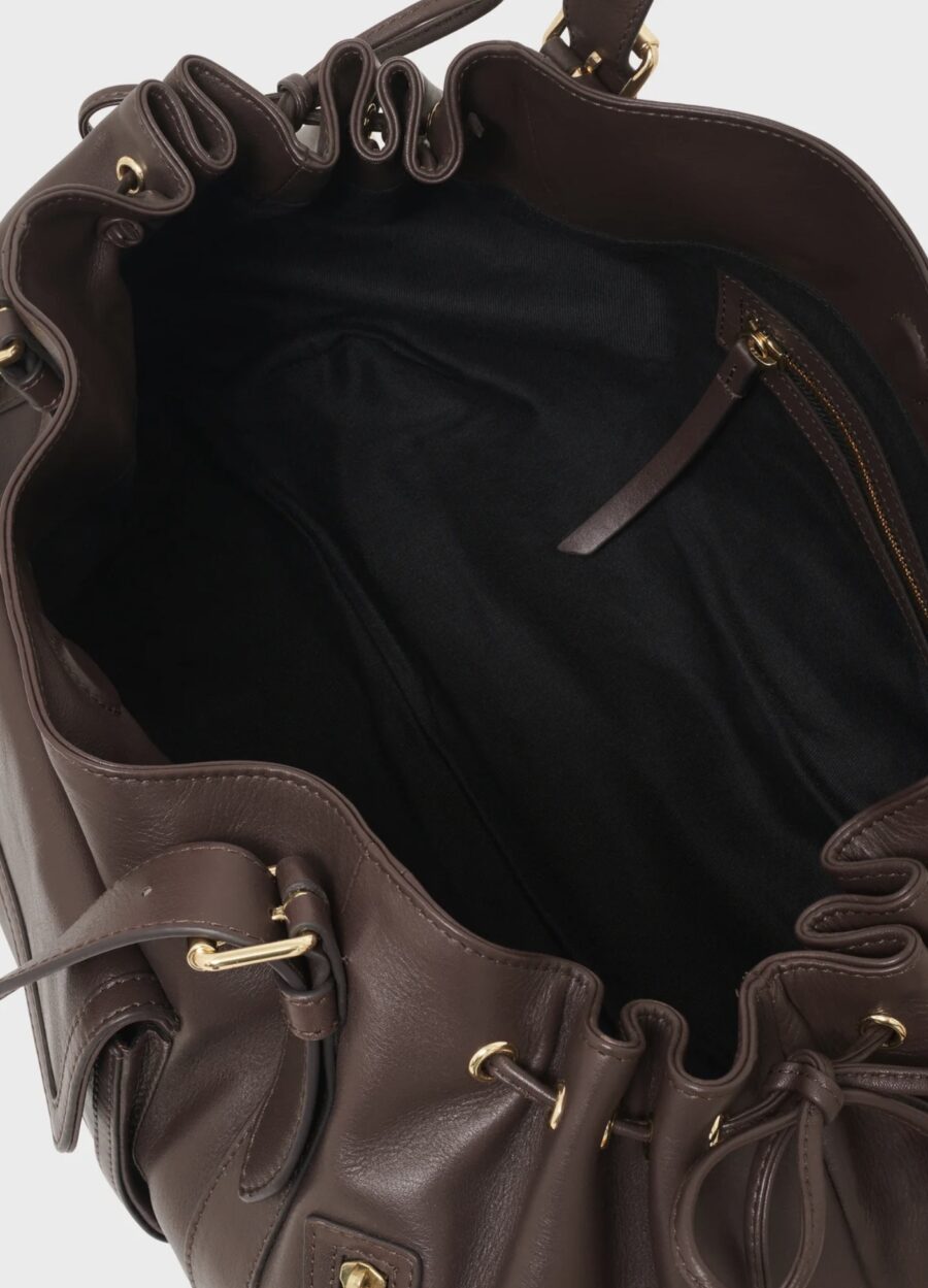 Sac Saint Germain en Cuir Lisse Marron – Image 3