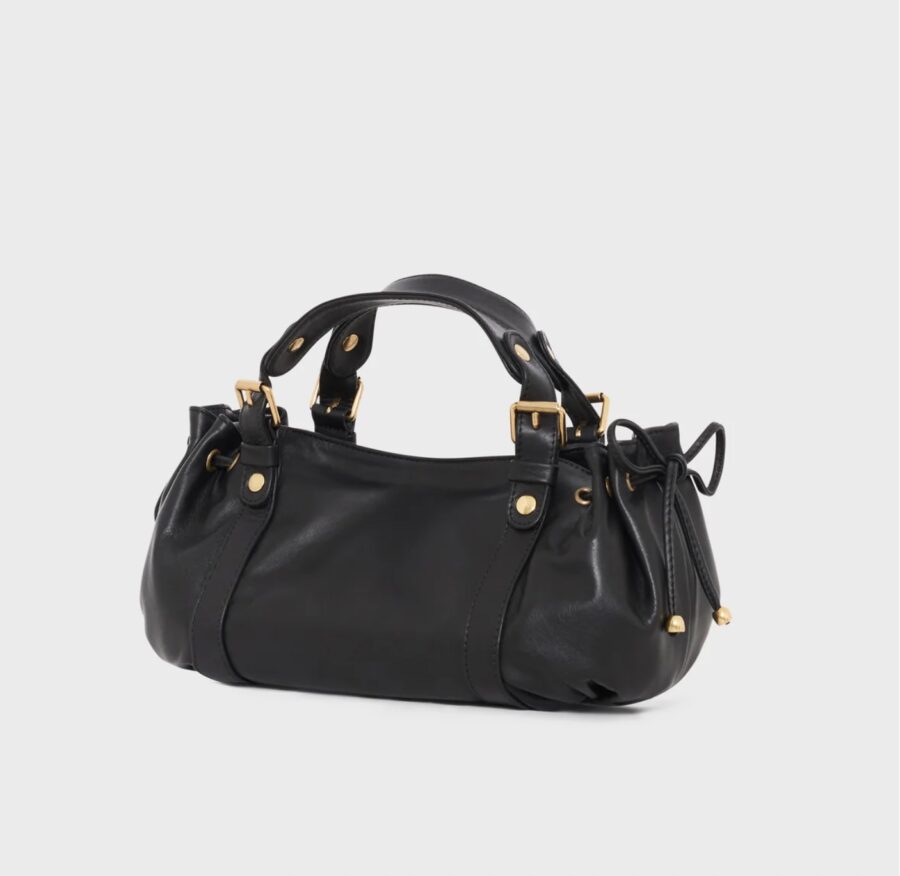 Sac 12H en Cuir Lisse Noir – Image 2