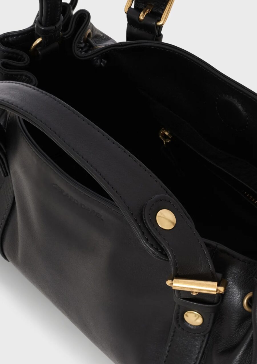 Sac 12H en Cuir Lisse Noir – Image 3