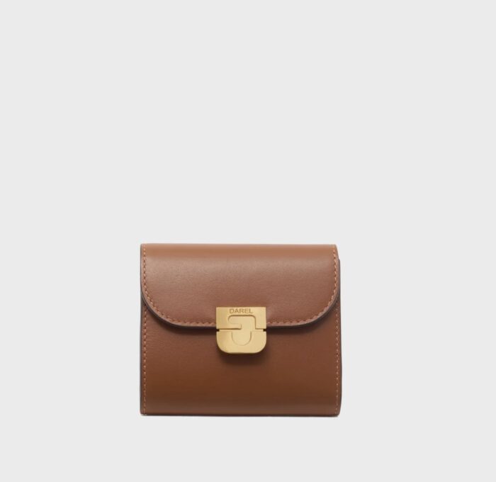 Mini Porte Monnaie en Cuir Cognac