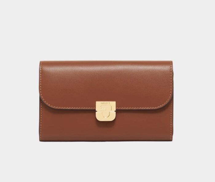 PM Wallet en Cuir Lisse Cognac