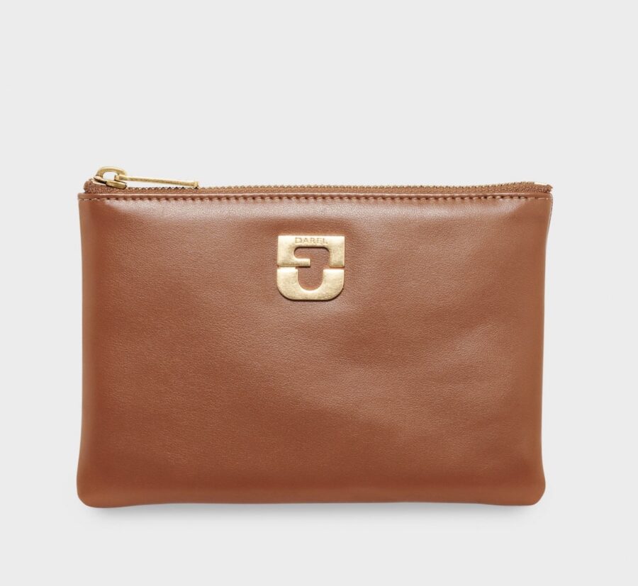Pochette en Cuir Cognac