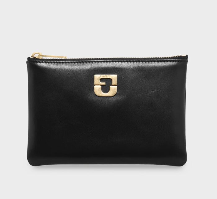 Pochette en Cuir Noir
